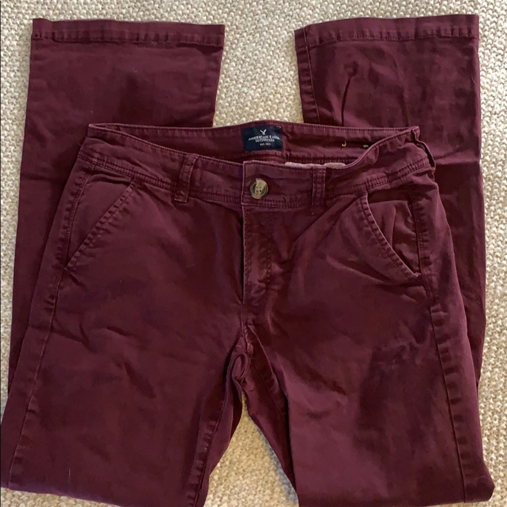 Maroon chinos (great for petites!)